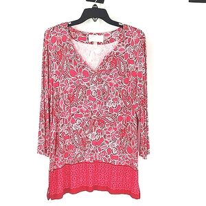 Cappagallo V - Neck Red Top